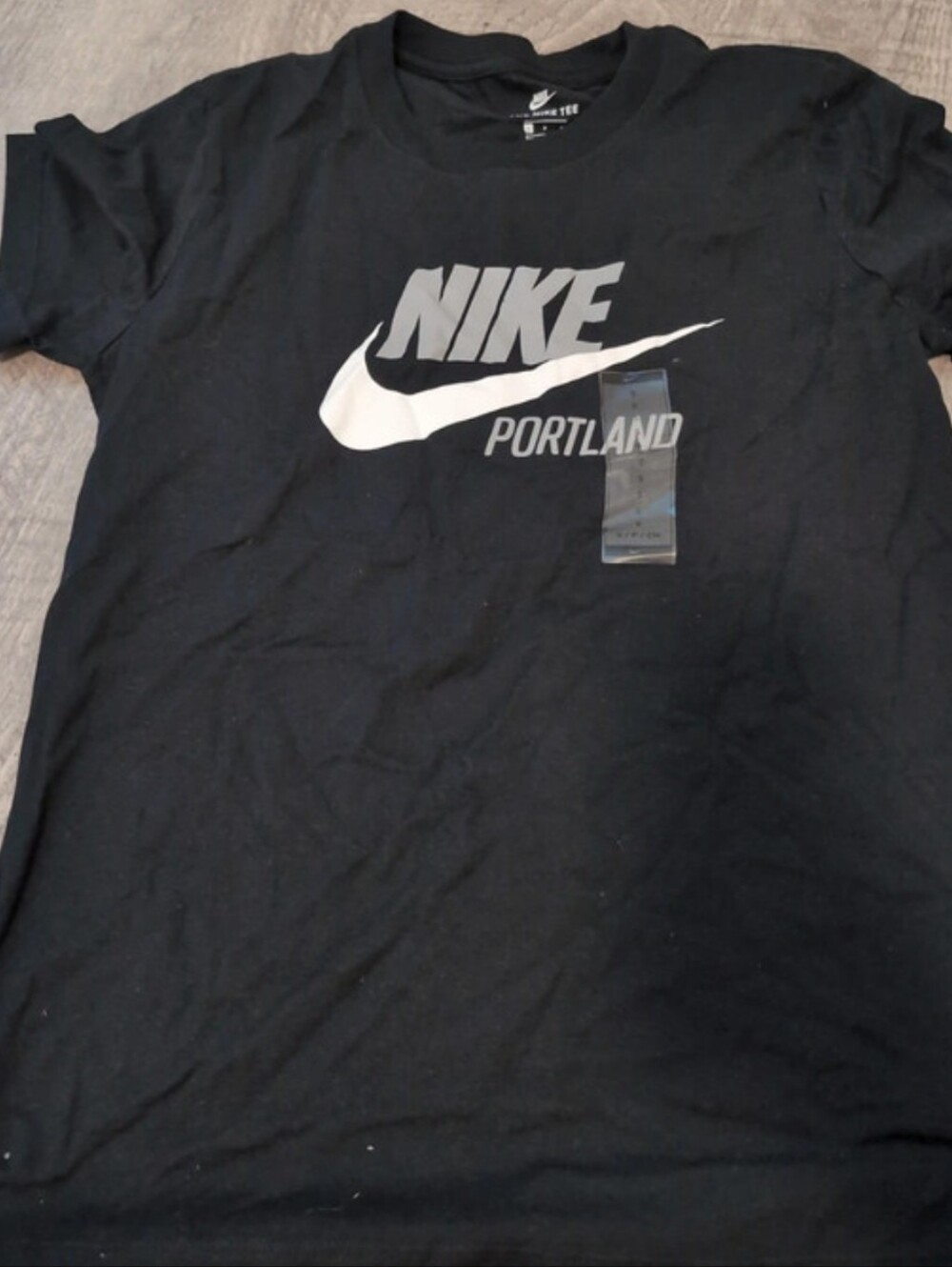 Nike Black Short-Sleeve Portland Logo Tee